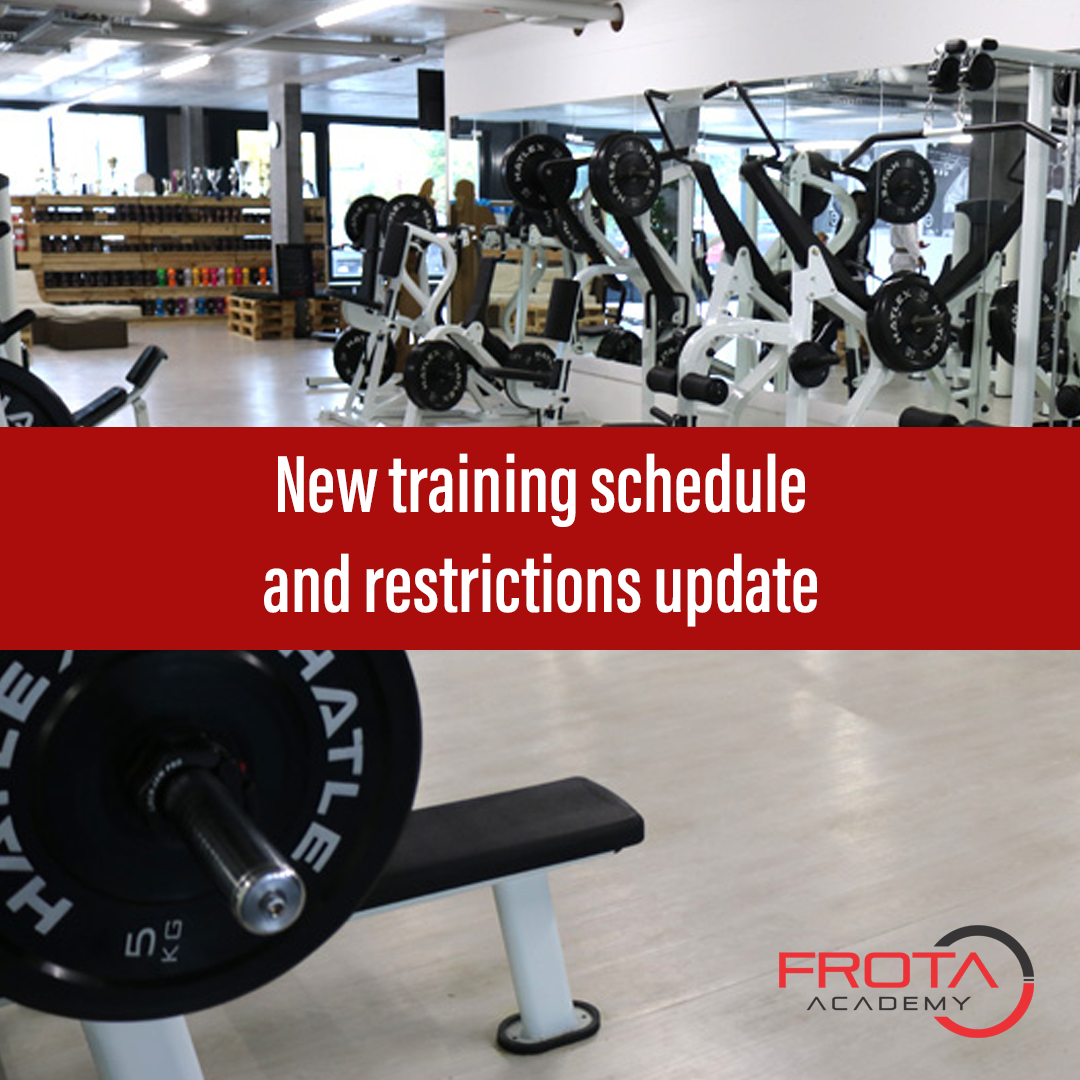 New training schedule and restrictions update